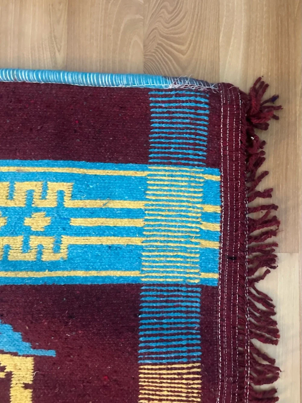 Vintage Peruvian Profitex Wool Blanket Folk Art Andean Figures